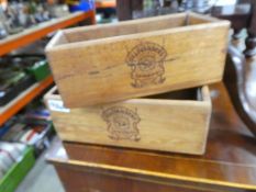 Two wood crates