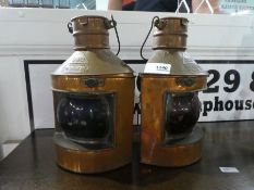 Pair of small Port and Starboard ships lamps CWC