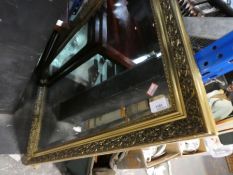 Large gilt frame, bevelled edge mirror framed pictures one of Venice
