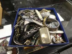 Collection costume jewellery to include brooches, watches, medals, rings, etc
