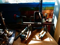Approx 5ft long wood turning lathe and various accessories
