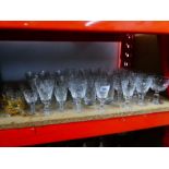 A selection of various cut glass including sherry, brandy and shot glasses, etc