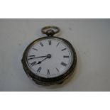 A very decorative, and ornate Victorian pocket watch with floriated and foliate design, of nice qual