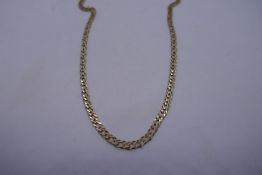 Pretty 9ct double curb link flat neckchain marked 375, 61cm 10.1g approx