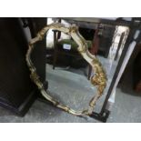 French style wall mirror, square examples, 2 framed prints of pheasants etc