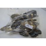 A large quantity of silver various pieces to include some foreign silver, spoons, tongs, napkin ring