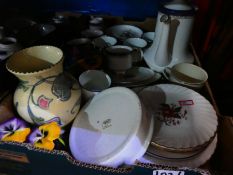 Four boxes of mixed china and glass, Royal Worcester, Minton, etc