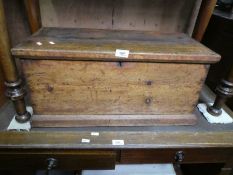 Antique oak table top trunk