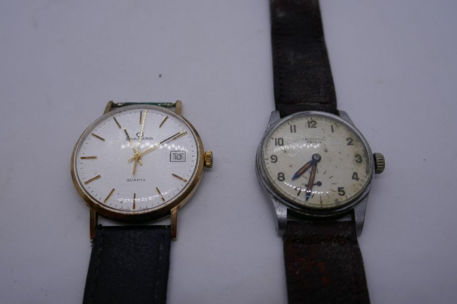 Two vintage gents wristwatches, one with 9ct gold back only, and silver butterfly brooch - Image 2 of 5