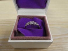 Pretty Silver cubic Zirconia dress ring