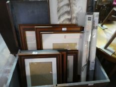 Framed and glazed pictures and small amount of empty frames