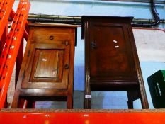 Two vintage pot cupboards, one comprising Mexican hardwood as well as a nest of tables and vintage h