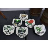 6 x cast iron vegetable signs