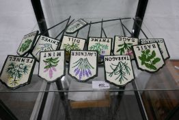 12 x painted herb signs