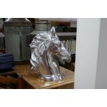 Polished aluminium horse head