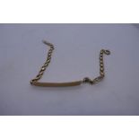 9ct yellow gold identity bracelet, with no inscription, 3g, marked 375