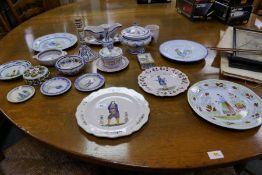 A quantity of antique and later Quimper ware