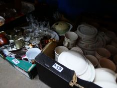 Five boxes of mixed china, glassware, etc