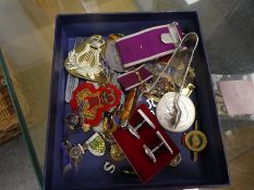 Collection of mostly military badges, medals, coins, etc to include RAF sweetheart badges etc