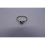 Vintage 18ct white gold solitaire diamond ring, approx 0.10 carat, marked 18ct, 2.2g approx