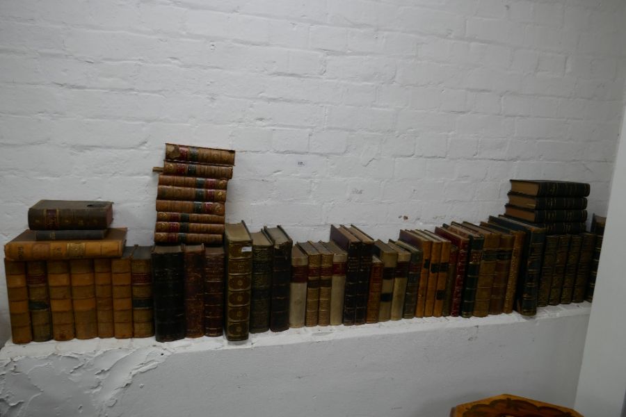 A quantity of antique leather bound books, mainly 19th century and others - Image 4 of 6