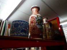 Selection of various oriental porcelain vases some depicting landscape scenes and pictures