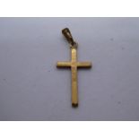 9ct yellow gold cross pendant, marked 375 1.3g approx