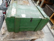 Green painted vintage box