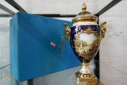 A limited edition Coalport urn cover to celebrate the 25th anniversary of the Coronation of Queen El