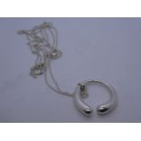 Contemporary silver Georg Jensen 'Mercy' pendant on necklace, marked Georg Jensen, 96cm, marked 925