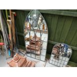 Tall arched outdoor mirror