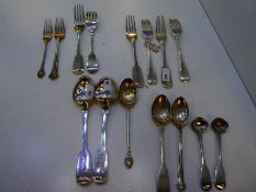 A quantity of some high quality silver flatware, Victorian, Georgian pieces. Total weight approx 16.