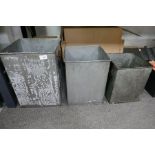 Three x steel square tubs