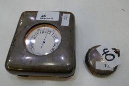 An Edwardian silver frame case holder with a large pocket watch/desk watch hallmarked London 1902 Wi