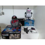 A selection of vintage radios in the form of robots, plus a motorised Convertortron