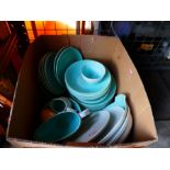 Small box turquoise Poole pottery dinner ware