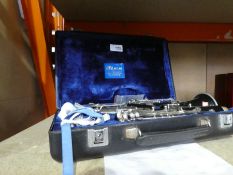 A cased clarinet