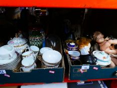 Two boxes of mixed china and glass comprising various manufacturers