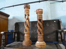 2 Hardwood twist design columns