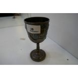 A Wang Hing, nice quality silver Chinese goblet with repousee design of figures, scenes and flower s