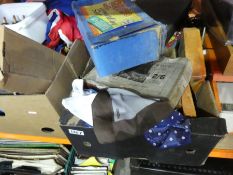 Two boxes of vintage games to include Jack Straws, Bayko, puzzles, battleships, etc