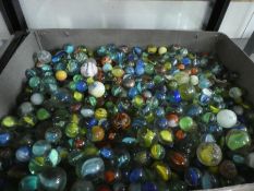 Tray of vintage marbles
