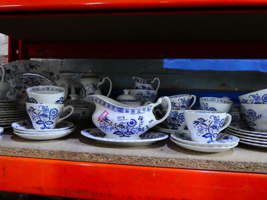 Selection of Meakin ware blue Nordic pattern