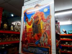 A framed quad sized poster of the John Carpenter film 'Big Trouble in Little China'