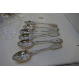 A set of six silver spoons hallmarked London 1932 Robert Pringle and Sons, weight approx 10.4 ozt
