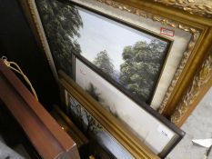 A small quantity of abstract and landscape paintings, framed
