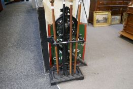 Victorian style black painted umbrella stand