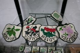 6 x salad cast iron signs