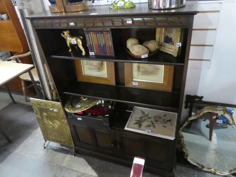 Mahogany floor standing bookcase with cupboards below - Image 2 of 2