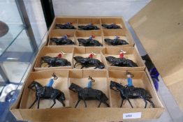 An old shop trade counter box of Britains mixed mounted guards x 12